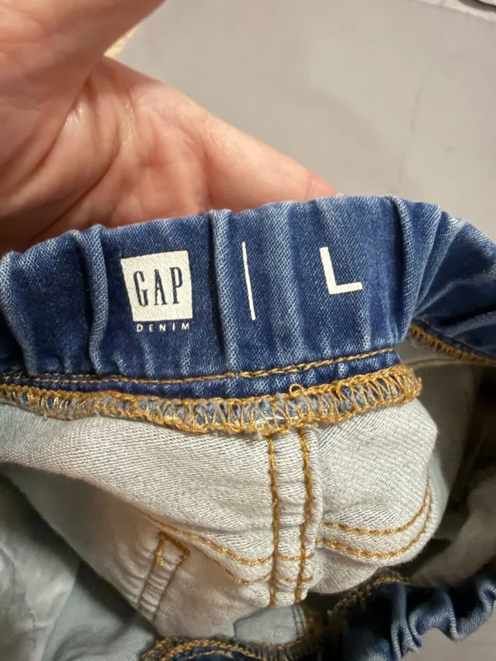 GAP Girls Denim Pull-On Mini Skirt Size Large Blue  SKU020